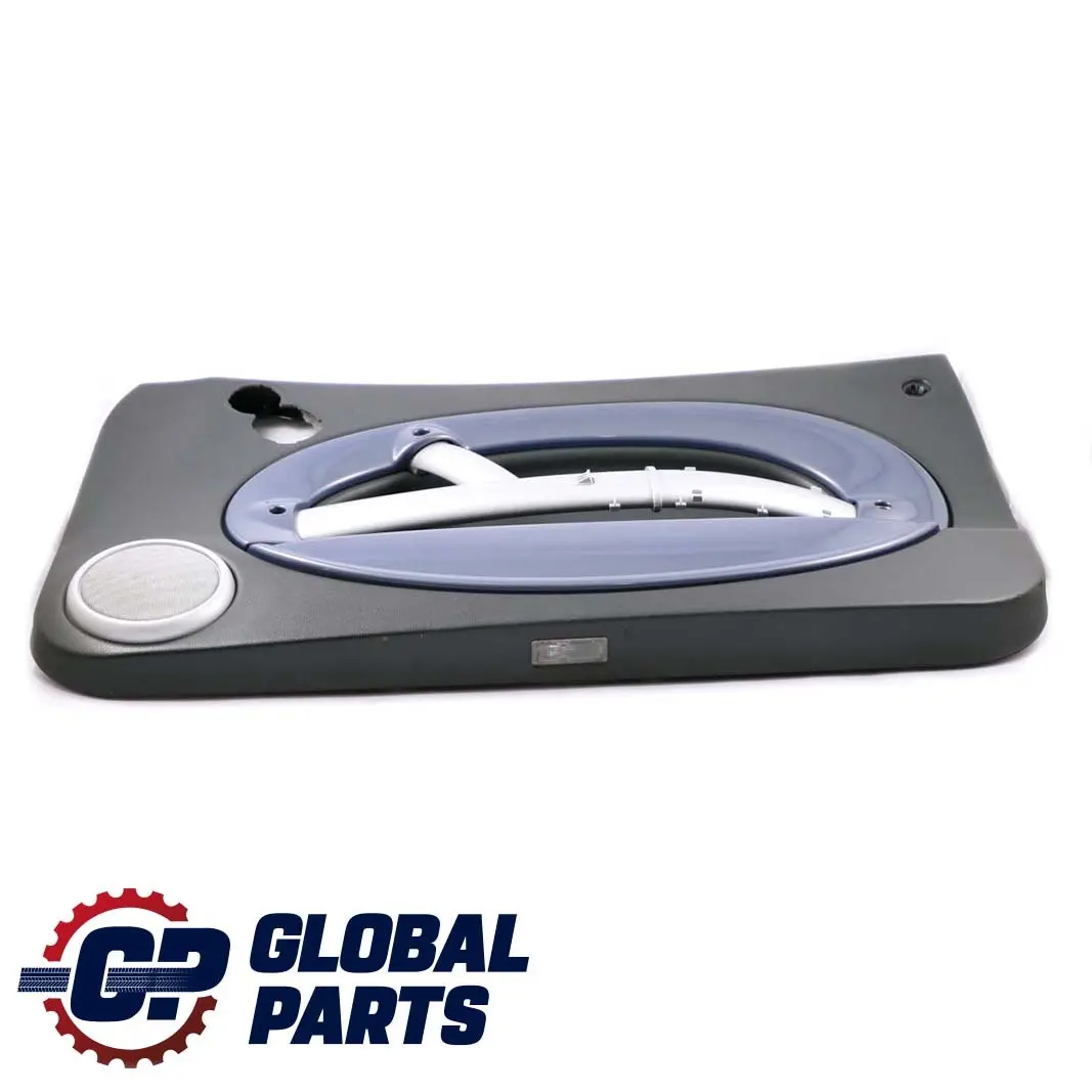Front Right O/S Door Card Side Trim Panther Black Cool Blue to BMW Mini R50 R53 with Part number 7141330 BMW Mini R50 R53 Front Right O/S Door Card Side Trim Panther Black Cool Blue - SKU 7141330 - Part number 7141330