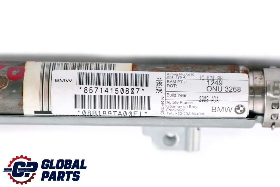 BMW X5 E70 Poduszka Powietrzna Kurtyna Prawa Poduszka Głowy - SKU 7141508 - Numer Części 7141508