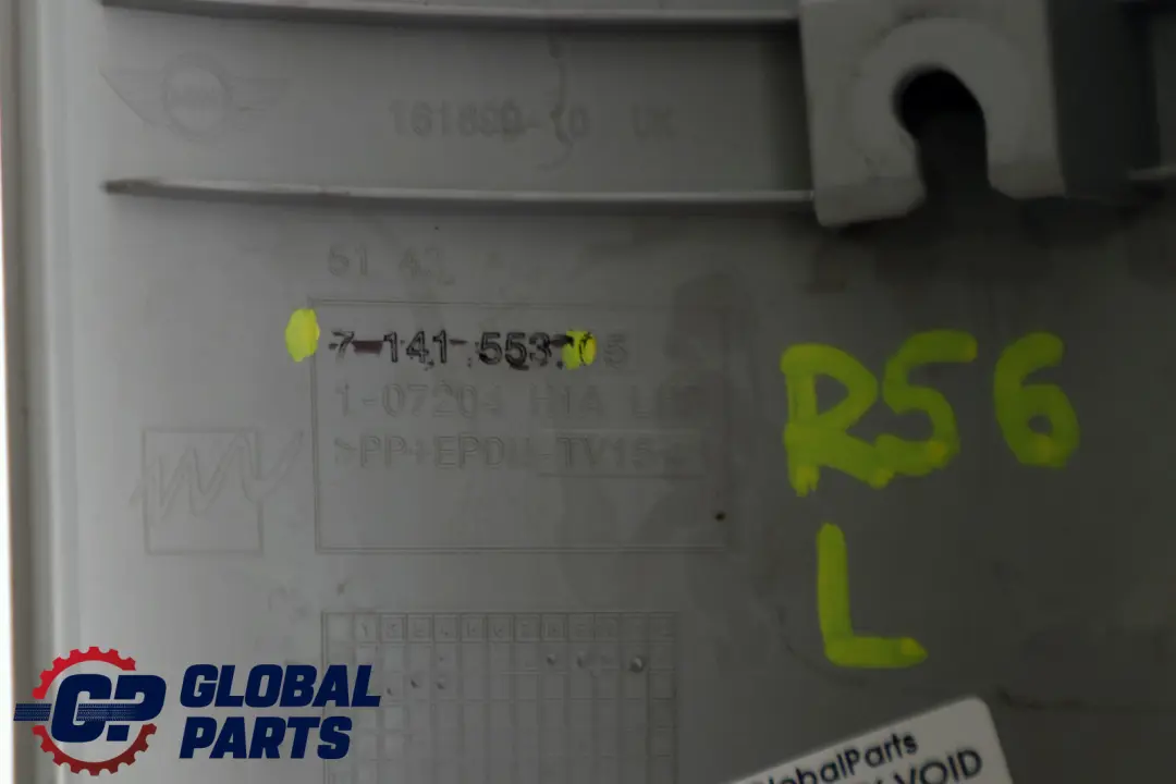 Column A Left N/S Grau Grey to Mini Cooper R55 R56 Cover with Part number 7141553 Mini Cooper R55 R56 Cover Column A Left N/S Grau Grey - SKU 7141553 - Part number 7141553