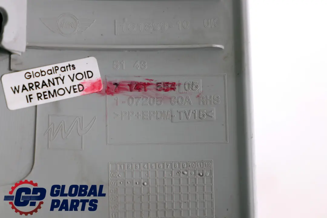 Blende A Säule rechts HELL GRAU GREY 2752998 für BMW MINI Cooper R56 mit Teilenummer 7141554 BMW MINI Cooper R56 Blende A Säule rechts HELL GRAU GREY 2752998 - SKU 7141554-1 - Teilenummer 7141554