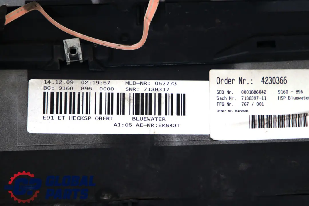 BMW 3 Series E91 Touring Boot Trunk Lid Rear Spoiler Bluewater Blue Water 896 - SKU 7143263-WB - Part number 7143263