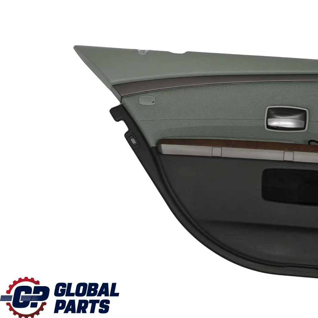 Left Door Card Leather Nasca Green Lining Trim para BMW E65 Rear con número de pieza 7144159 BMW E65 Rear Left Door Card Leather Nasca Green Lining Trim - SKU 7144159 - Número de pieza 7144159