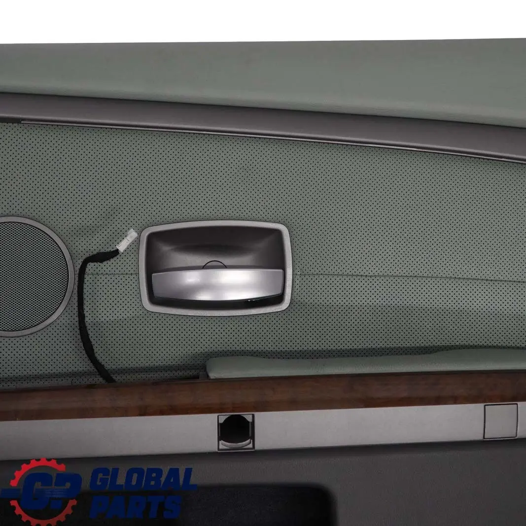 Right O/S Door Card Leather Nasca Green Lining Trim to BMW 7 Series E65 Rear with Part number 7144160 BMW 7 Series E65 Rear Right O/S Door Card Leather Nasca Green Lining Trim - SKU 7144160 - Part number 7144160