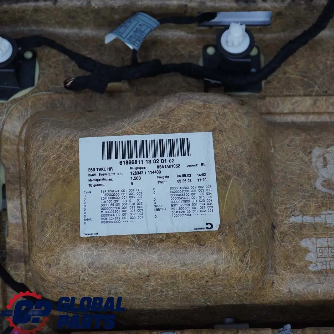 BMW 7 er E65 Türverkleidung Abdeckung Hinten Rechts Leder Nasca Gruen - SKU 7144160 - Teilenummer 7144160
