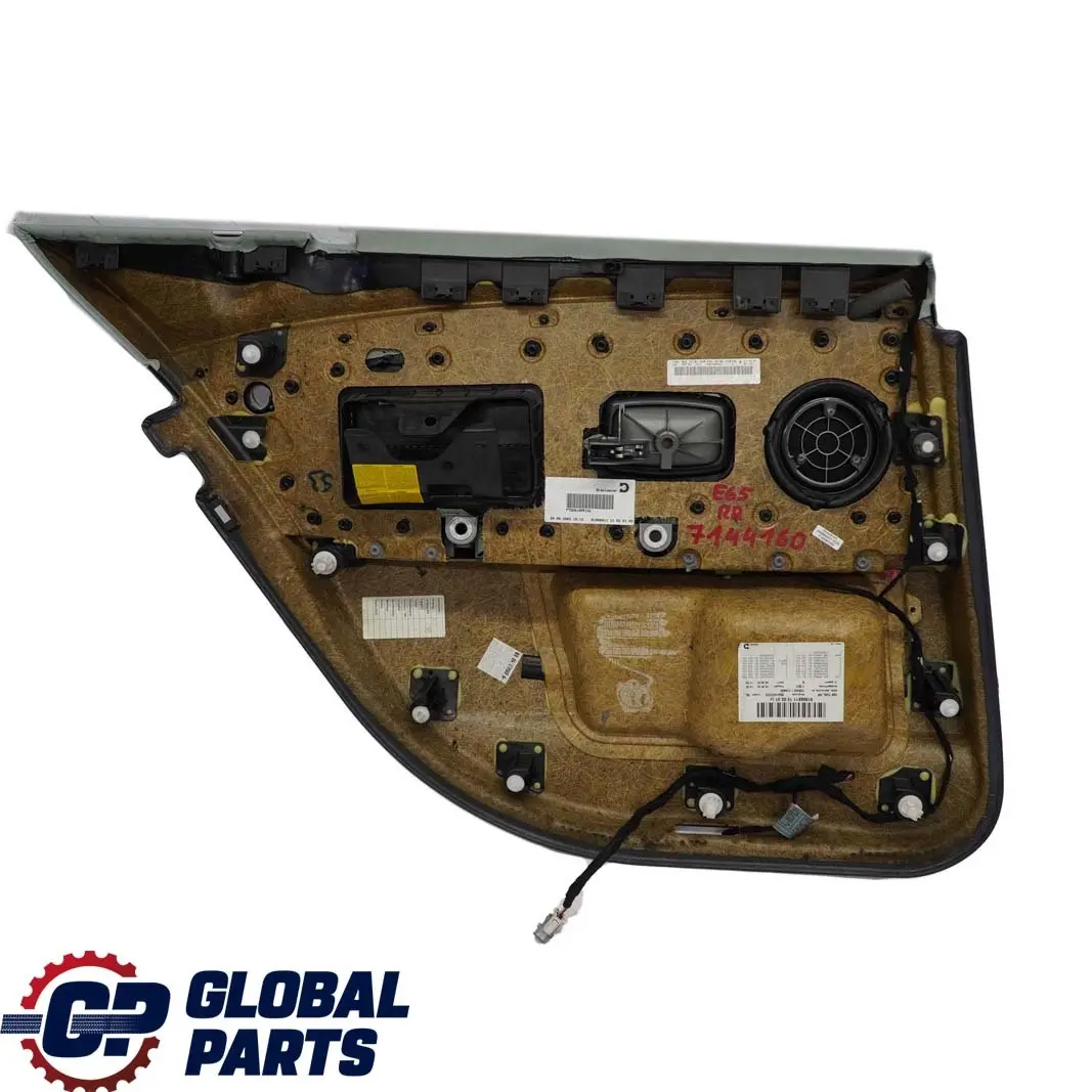BMW 7 er E65 Türverkleidung Abdeckung Hinten Rechts Leder Nasca Gruen - SKU 7144160 - Teilenummer 7144160