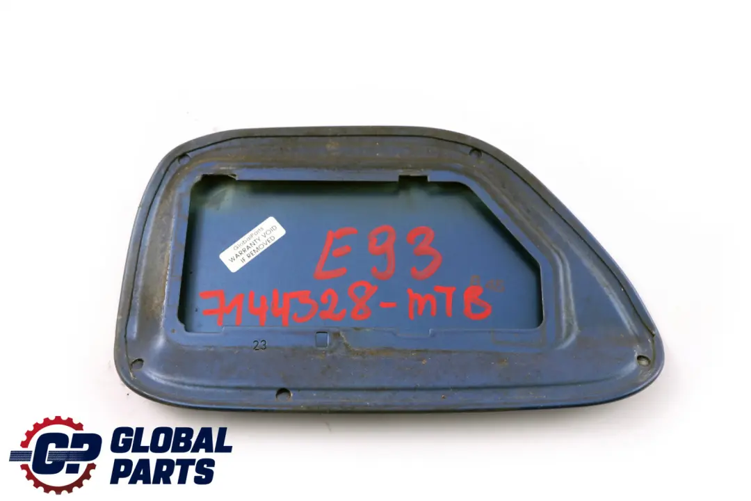 E93N LCI Fuel Cover Fill In Flap Montegoblau Montego Blue A51 to BMW 3 Series E93 with Part number 7144328 BMW 3 Series E93 E93N LCI Fuel Cover Fill In Flap Montegoblau Montego Blue A51 - SKU 7144328-MTB - Part number 7144328