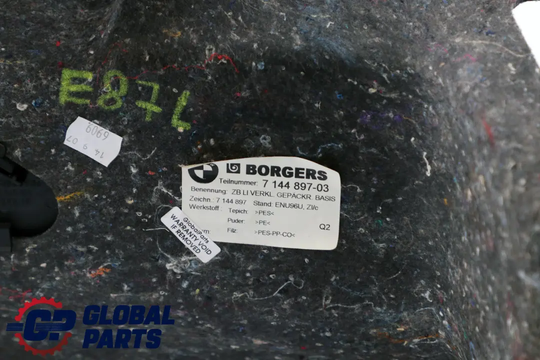 Tapa Maletero Izquierda Embellecedor Maletero para BMW E81 E87 con número de pieza 714489 BMW E81 E87 Tapa Maletero Izquierda Embellecedor Maletero - SKU 7144897 - Número de pieza 714489