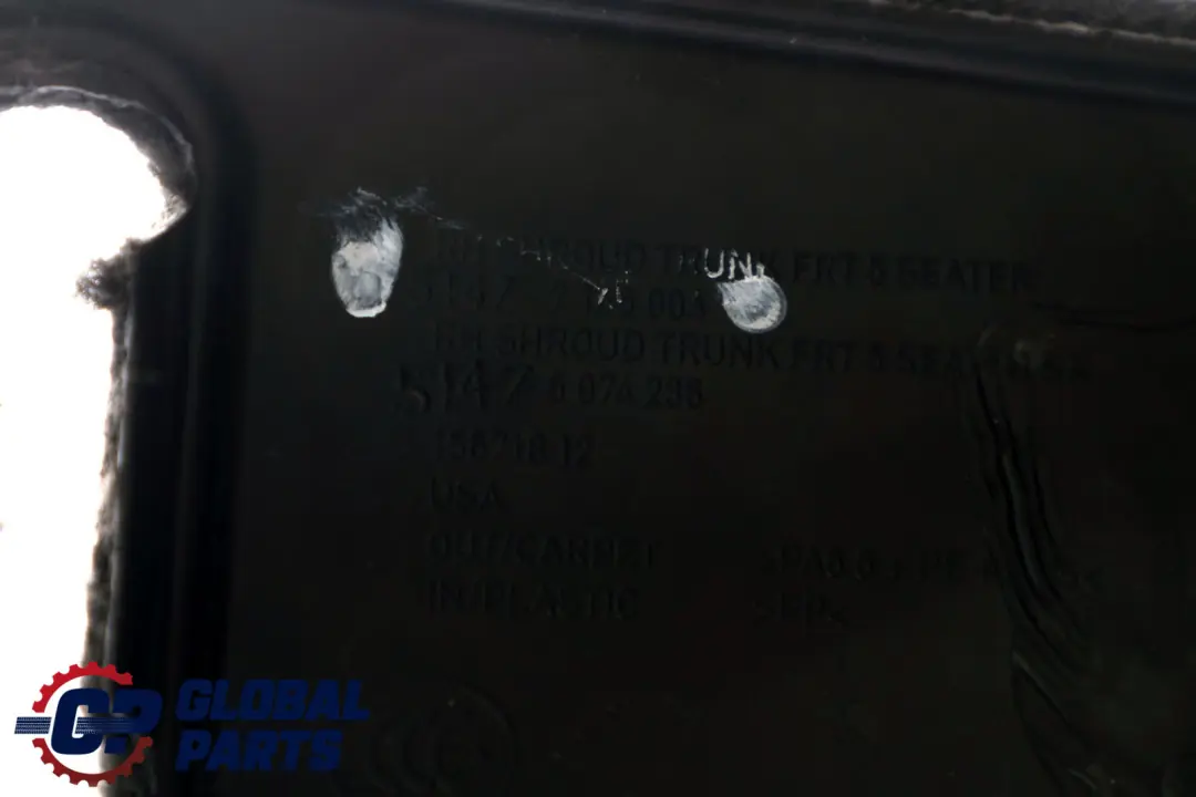 Boot Trunk Trim Side Panel Right O/S Luggage Black to BMW X5 Series E70 with Part number 7145906 BMW X5 Series E70 Boot Trunk Trim Side Panel Right O/S Luggage Black - SKU 7145906 - Part number 7145906