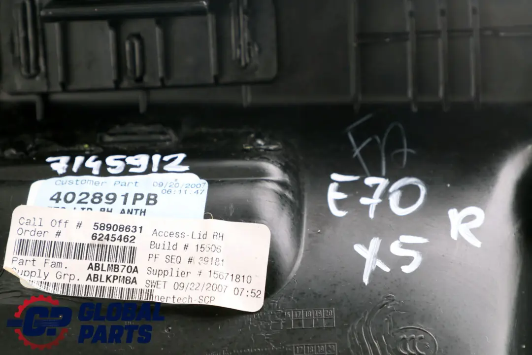 BMW X5 er E70 Klappe Rechts Gepäckraum Schwarz 7145910 7254078 - SKU 7145912 - Teilenummer 7145912