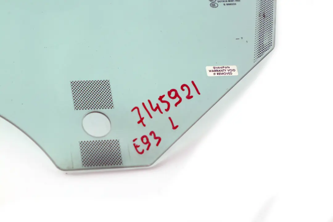 Puerta Ventana Vidrio Pasajero Delantero Izquierdo para BMW E93 E93 LCI con número de pieza 7145921 BMW E93 E93 LCI Puerta Ventana Vidrio Pasajero Delantero Izquierdo - SKU 7145921 - Número de pieza 7145921