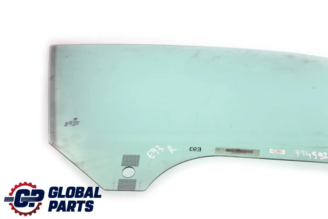 Cristal Puerta Delantera Derecha Verde AS2 para BMW E93 con número de pieza 7145922 BMW E93 Cristal Puerta Delantera Derecha Verde AS2 - SKU 7145922 - Número de pieza 7145922