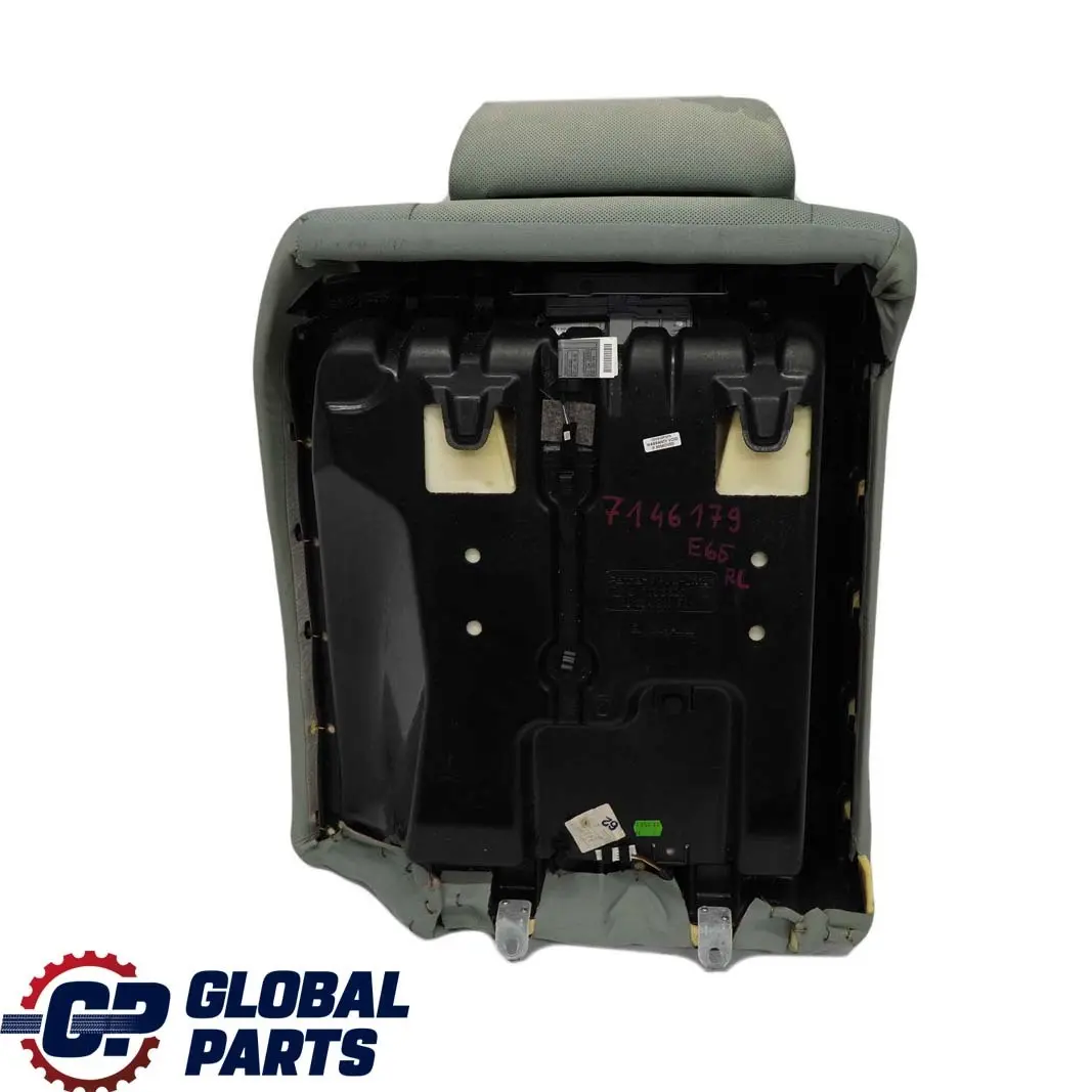 BMW 7 E65 E66 Rear Seat Left N/S Backrest Cover Climate Leather Nasca Green - SKU 7146179 - Part number 7146179
