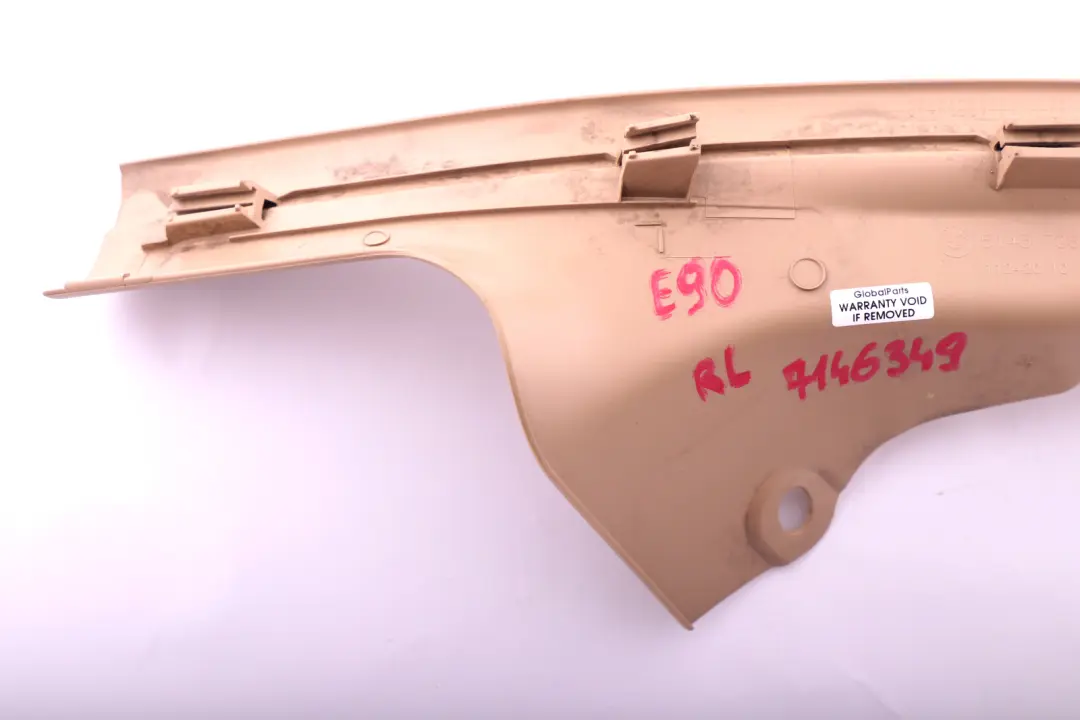 Door Sill Strip Rear Left Beige to BMW 3 Series E90 E91 LCI with Part number 7146349 BMW 3 Series E90 E91 LCI Door Sill Strip Rear Left Beige - SKU 7146349 - Part number 7146349