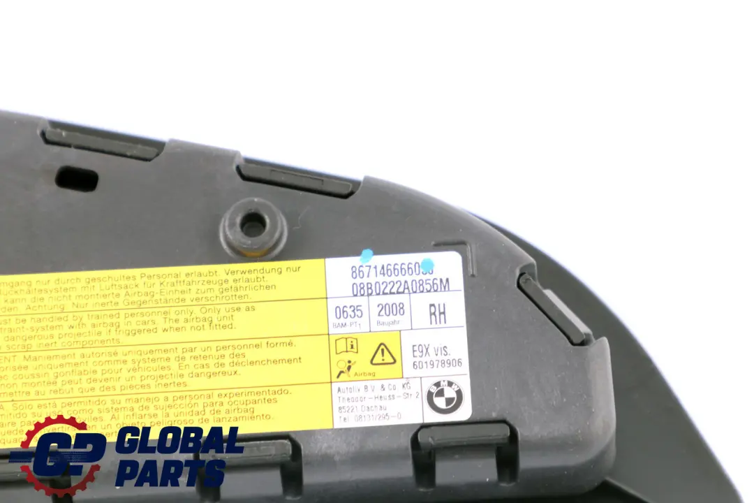 Poduszka Fotela Airbag Prawy Przód do BMW E90 E91 o numerze 7146666 BMW E90 E91 Poduszka Fotela Airbag Prawy Przód - SKU 7146666 - Numer Części 7146666