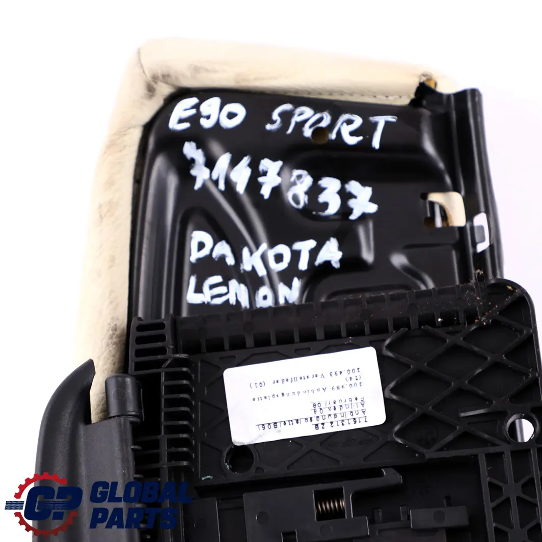 Front Seat Leather Dakota Lemon Thigh Support Carrier Cover to BMW E90 E91 Sports with Part number 7147837 BMW E90 E91 Sports Front Seat Leather Dakota Lemon Thigh Support Carrier Cover - SKU 7147837 - Part number 7147837