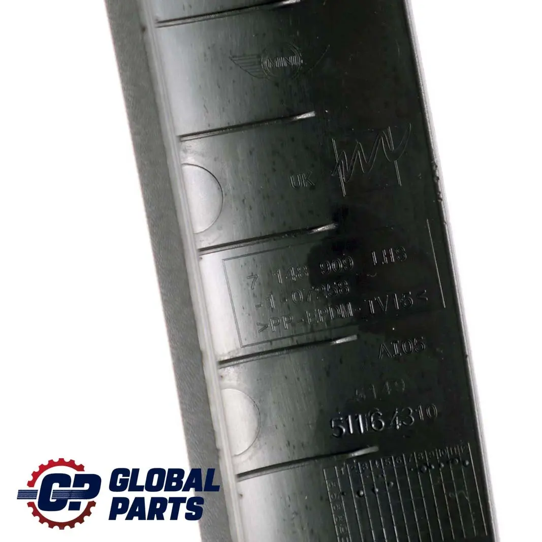 R56N LCI Embellecedor Panel Tapa Maletero Izquierdo Negro para Mini R56 con número de pieza 7148909 Mini R56 R56N LCI Embellecedor Panel Tapa Maletero Izquierdo Negro - SKU 7148909 - Número de pieza 7148909