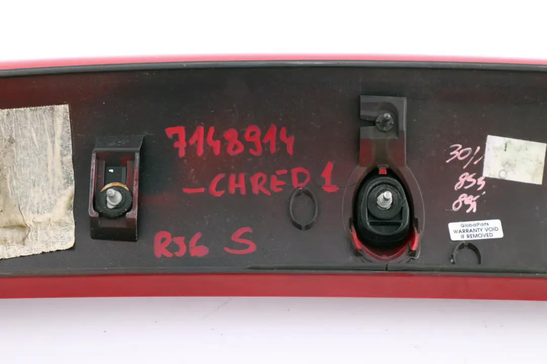 *BMW Mini Cooper S R56 Heckspoiler Hinten Chili Red 7148914 für mit Teilenummer 0420491 *BMW Mini Cooper S R56 Heckspoiler Hinten Chili Red 7148914 - SKU 7148914-CHRED1 - Teilenummer 0420491