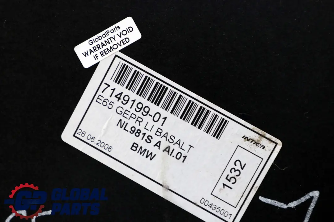 BMW 7 er E65 Verkleidung Gepäckraum Links Basaltgrau Hell - SKU 7149199-1 - Teilenummer 7149199