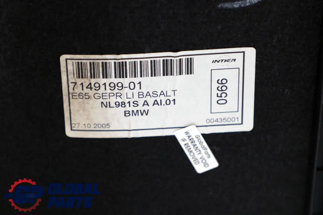 Boczek Lewy Obudowa Bagażnika Szary do BMW E65 E66 o numerze 7149199 BMW E65 E66 Boczek Lewy Obudowa Bagażnika Szary - SKU 7149199 - Numer Części 7149199