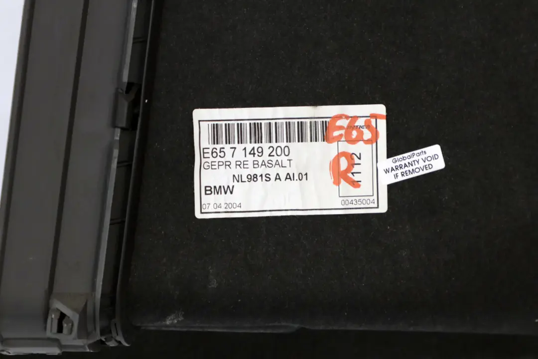 BMW E65 Posteriore Destra Bagagliaio Pannello Rivestimento Basaltgrau Grigio - SKU 7149200 - Numero di parte 7149200