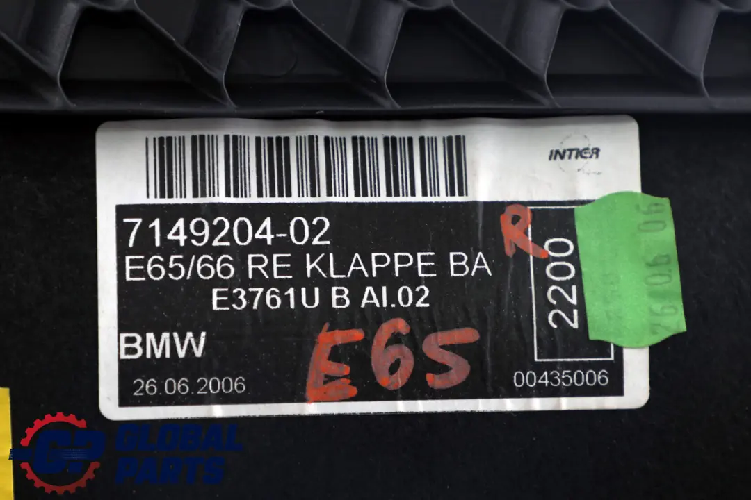 BMW E65 E66 Trunk Luggage Trim Flap Right Rear Storage - SKU 7149204 - Número de pieza 7149204