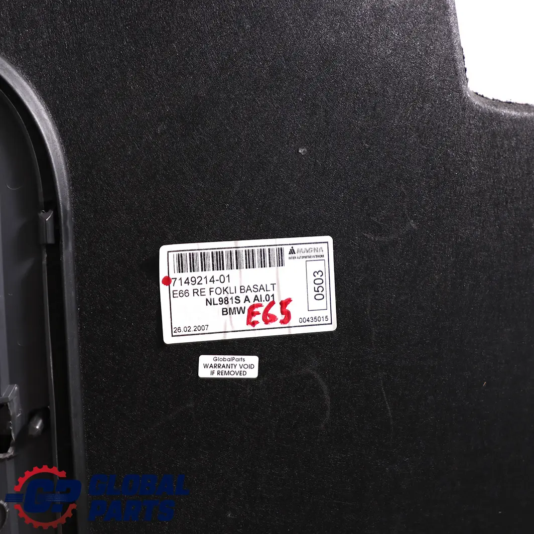 Verkleidung Gepäckraum Rechts Basaltgrau Hell BMW 7 er E66 - SKU 7149214 - Teilenummer 7149214