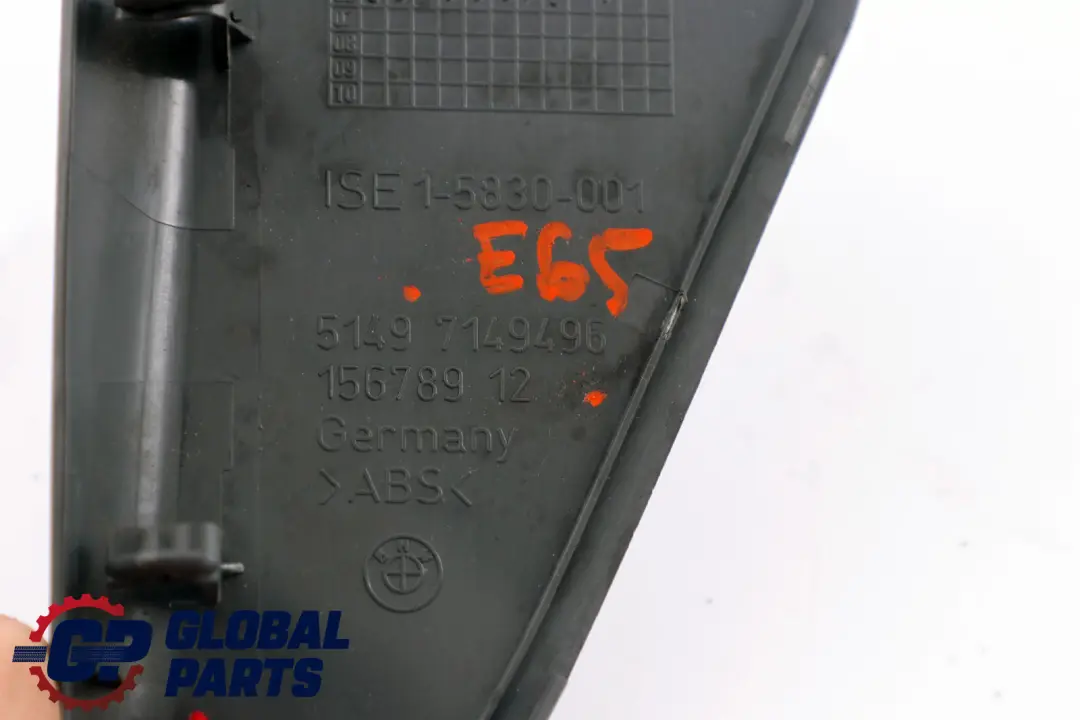 BMW 7 Series E65 E66 Rear Right O/S Tail Light Cover Trunk Boot Grey - SKU 7149496 - Part number 7149496