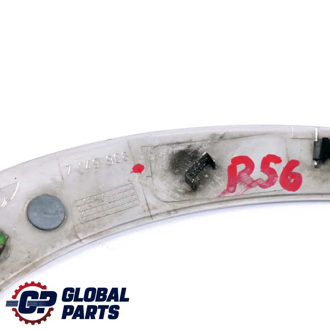 Embellecedor Anillo Faro Derecho Cromo para Mini One Cooper R56 R55 R57 LCI con número de pieza 7149906 Mini One Cooper R56 R55 R57 LCI Embellecedor Anillo Faro Derecho Cromo - SKU 7149906 - Número de pieza 7149906