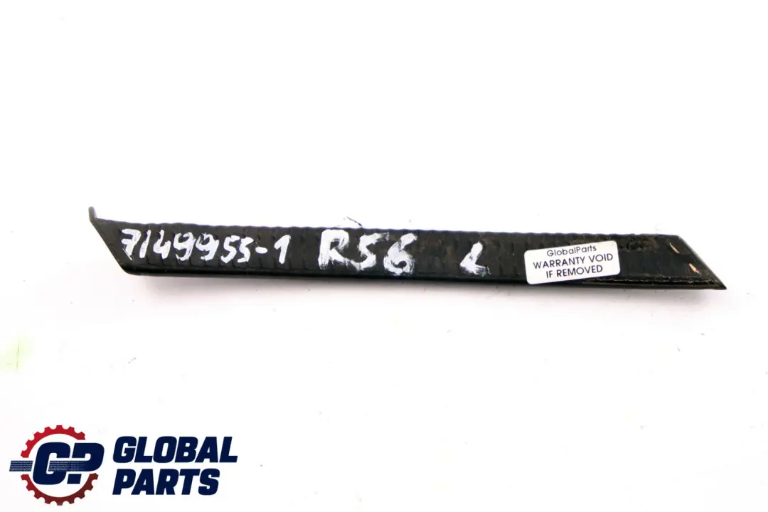 Moldura Delantera Cromada Izquierda para Mini Cooper R55 R56 R57 con número de pieza 7149955 Mini Cooper R55 R56 R57 Moldura Delantera Cromada Izquierda - SKU 7149955-1 - Número de pieza 7149955