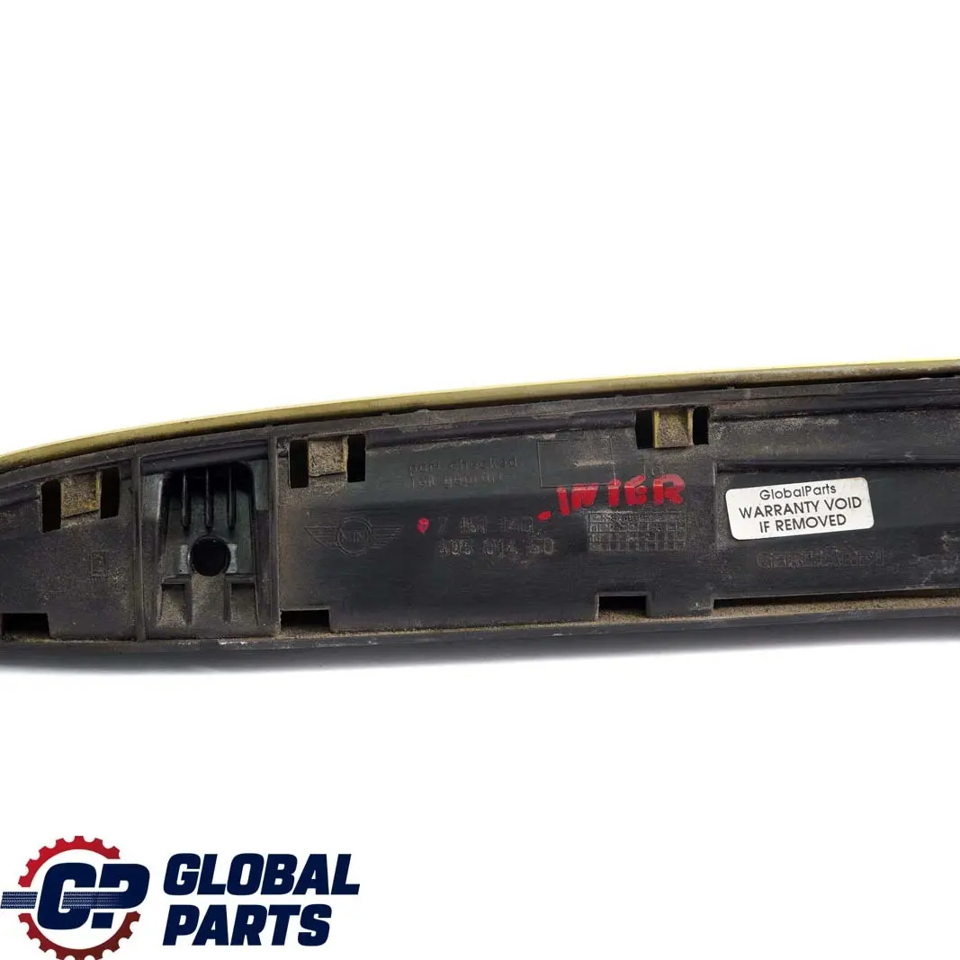Griffleiste Heckklappe Abdeckung Interchange Yellow für Mini Cooper R55 R56 mit Teilenummer 7151140 Mini Cooper R55 R56 Griffleiste Heckklappe Abdeckung Interchange Yellow - SKU 7151140-INTER - Teilenummer 7151140