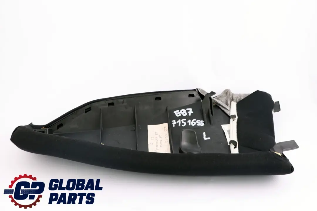 BMW 1 Series E87 Rear Back Seat Left N/S Side Lateral Trim Panel Anthracite - SKU 7151655 - Part number 7151655