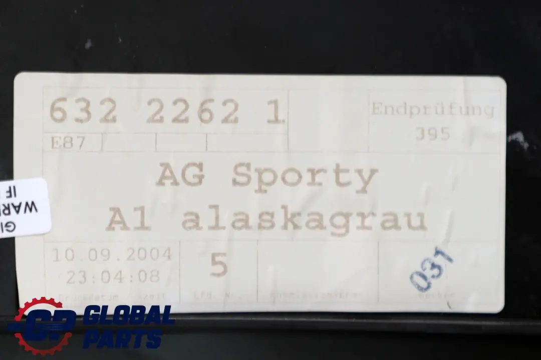 Lateral Trim Panel Seat Rear Right O/S Alaskagrau Grey AGA1 to BMW 1 Series E87 with Part number 7151664 BMW 1 Series E87 Lateral Trim Panel Seat Rear Right O/S Alaskagrau Grey AGA1 - SKU 7151664 - Part number 7151664