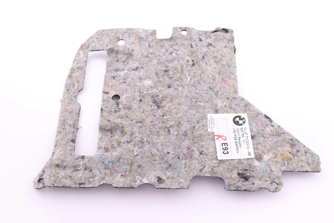 Insonorisation Cloison Rumble Droite pour BMW 3 E93 LCI à propos du numéro de pièce 7152514 BMW 3 E93 LCI Insonorisation Cloison Rumble Droite - SKU 7152514 - Numéro de pièce 7152514