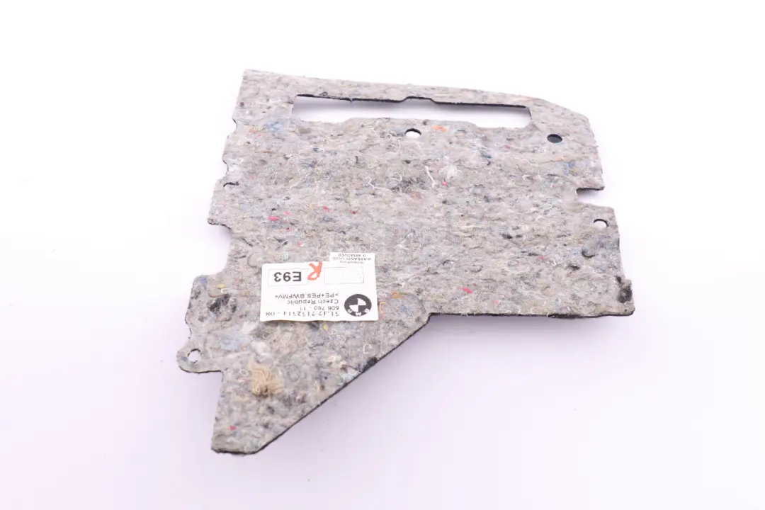 Isolamento Acustico Parete Divisoria Portabagagli Dx per BMW E93 LCI con numero di parte 7152514 BMW E93 LCI Isolamento Acustico Parete Divisoria Portabagagli Dx - SKU 7152514 - Numero di parte 7152514