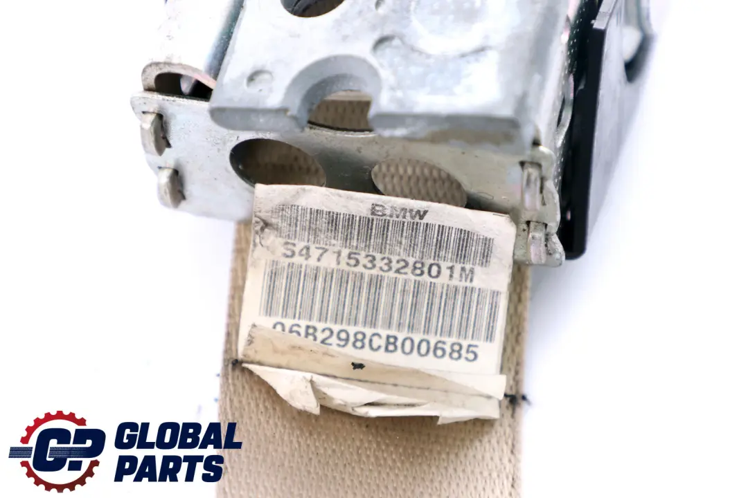BMW 7 Series E65 E66 E67 Upper Seat Belt Rear Right O/S Cremebeige - SKU 7153328 - Part number 9132842