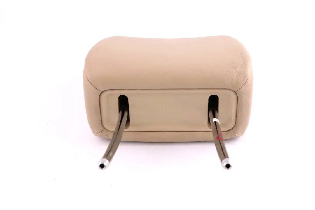 Front Seat Left Right N/O/S Leather Headrest Nasca Cream Beige to BMW 7 Series E65 with Part number 7153360 BMW 7 Series E65 Front Seat Left Right N/O/S Leather Headrest Nasca Cream Beige - SKU 7153360 - Part number 7153360