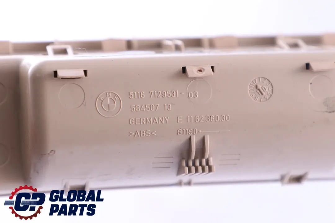 BMW 3 Series E90 E91 Rear Center Console Beige Lower Bottom Insert With Foam - SKU 7154483 - Part number 7154483