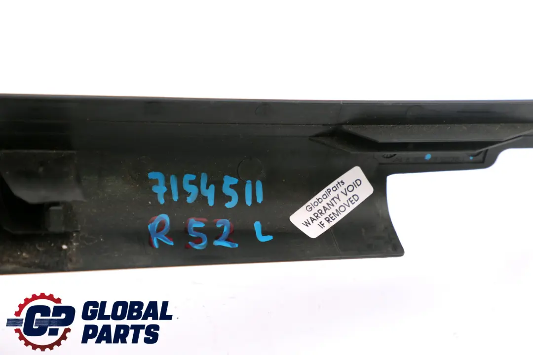 Panel Embellecedor Superior Trasero Izquierdo Negro para Mini Cooper One R52 con número de pieza 7154511 Mini Cooper One R52 Panel Embellecedor Superior Trasero Izquierdo Negro - SKU 7154511 - Número de pieza 7154511