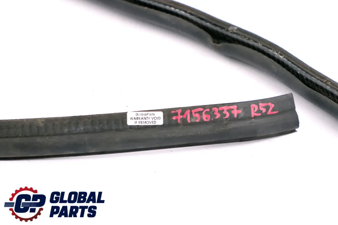 Boot Trunk Lid Tailgate Sealing Gasket Seal to Mini Cabrio R52 with Part number 7156337 Mini Cabrio R52 Boot Trunk Lid Tailgate Sealing Gasket Seal - SKU 7156337 - Part number 7156337