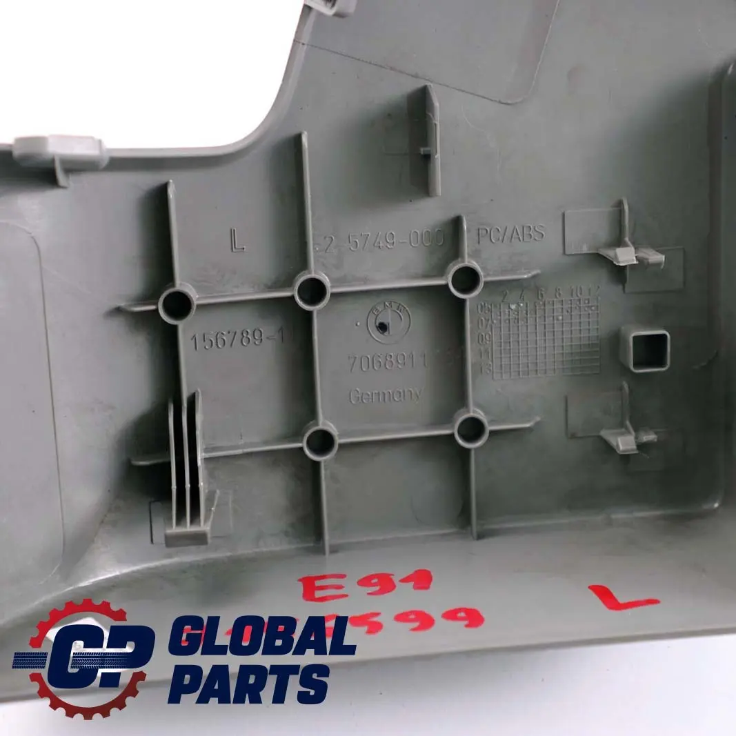 BMW 3 Series E91 E91N LCI Covering Left N/S Rear Seat Belt Trim Grey - SKU 7156599 - Part number 7068911