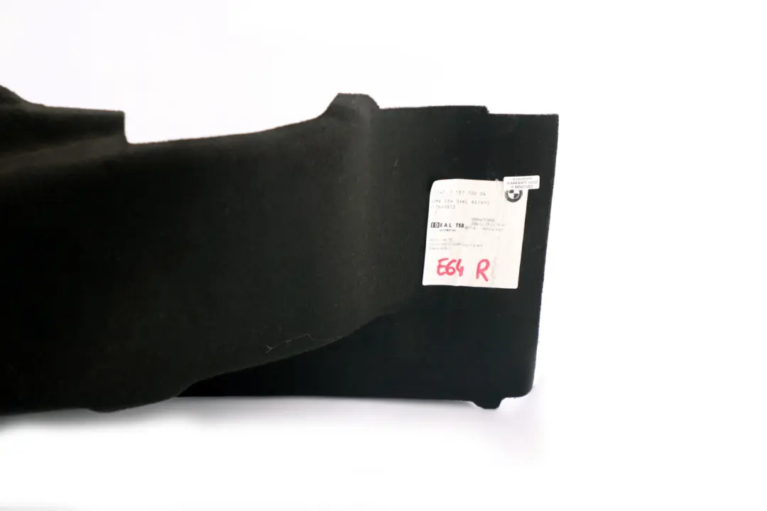 E64N LCI Wykładzina Bagażnika Prawy do BMW E64 o numerze 7157102 BMW E64 E64N LCI Wykładzina Bagażnika Prawy - SKU 7157102 - Numer Części 7157102