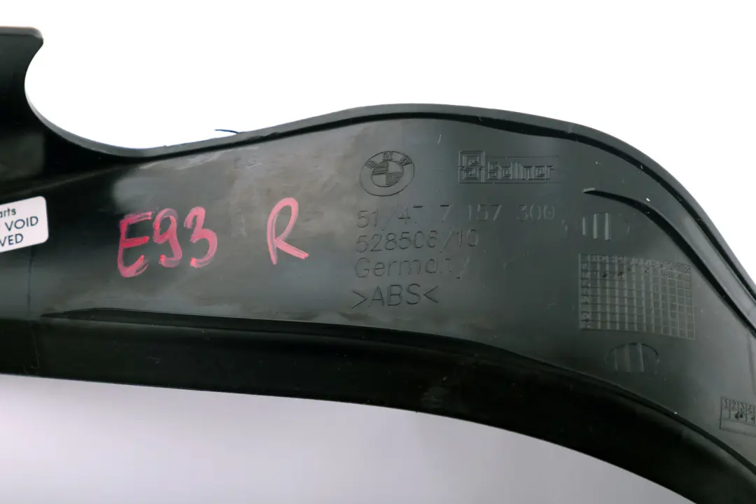 BMW 3 Series E93 E93N Luggage Compartment Sill Trim Covering Right O/S - SKU 7157300 - Part number 7157300