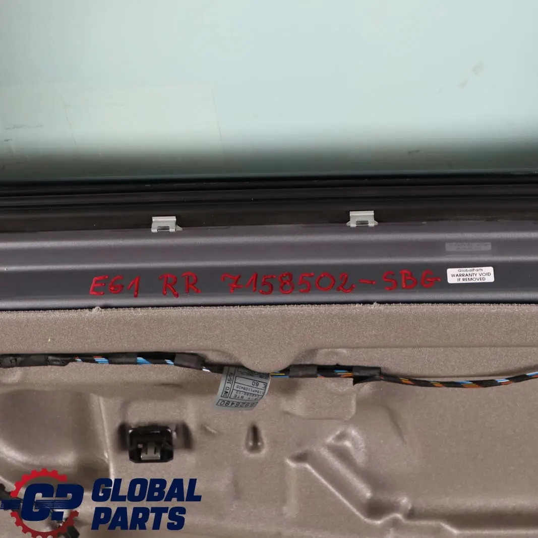 BMW 5 E61 Touring Door Rear Right O/S Silbergrau Silver Grey Metallic - A08 - SKU 7158502-SBG - Part number 7158502