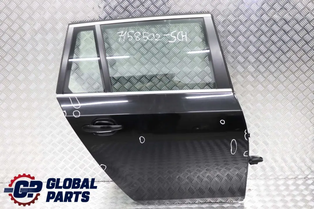 BMW 5 Series E61 Touring Door Rear Right O/S Schwarz 2 Black - 668 - SKU 7158502-SCH - Part number 7158502