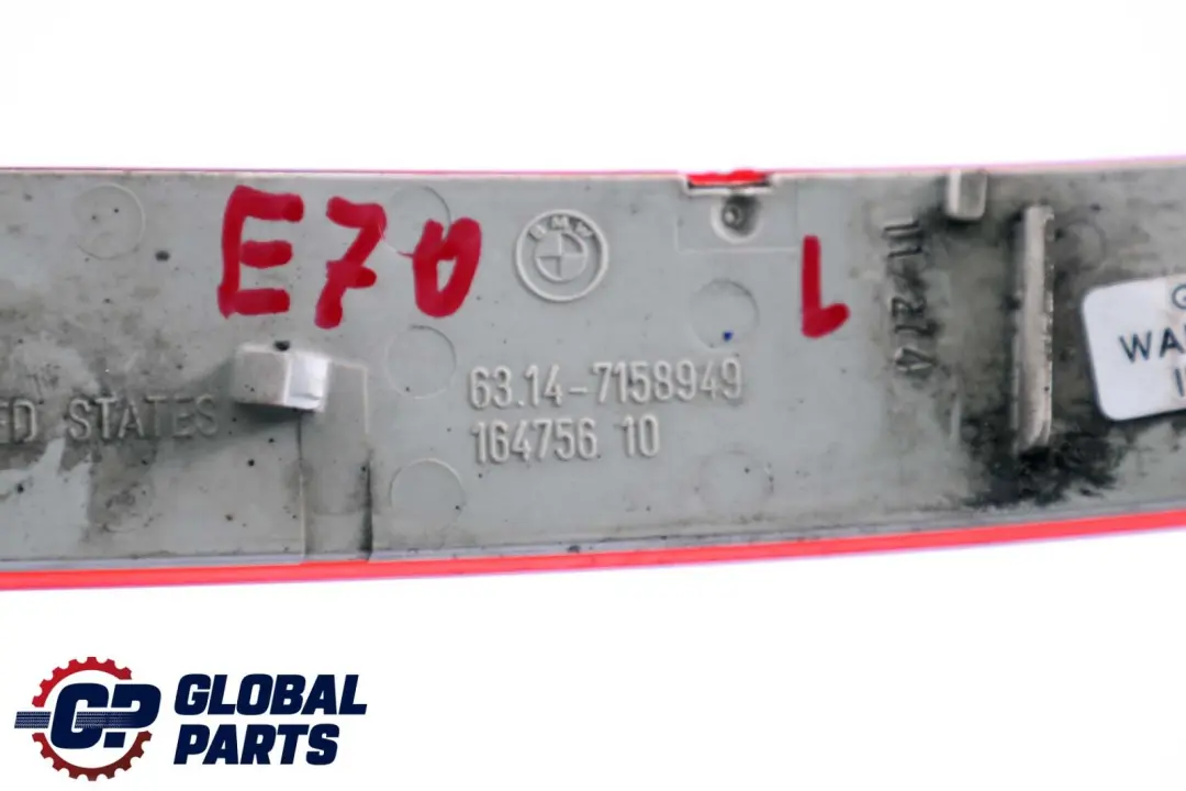 Parachoques Trasero Reflector Izquierdo Luz para BMW E70 con número de pieza 7158949 BMW E70 Parachoques Trasero Reflector Izquierdo Luz - SKU 7158949 - Número de pieza 7158949