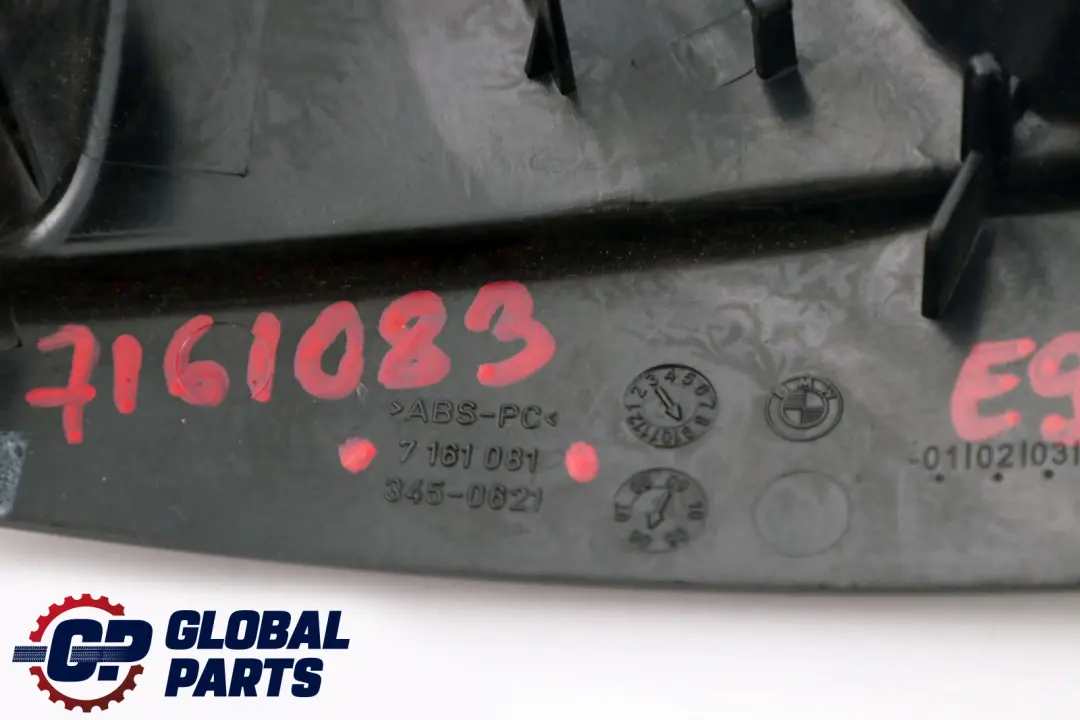 View Mirror Surround Trim Cover to BMW E60 E61 E65 E81 E90 E91 Rear with Part number 7161083 BMW E60 E61 E65 E81 E90 E91 Rear View Mirror Surround Trim Cover - SKU 7161083 - Part number 7161083