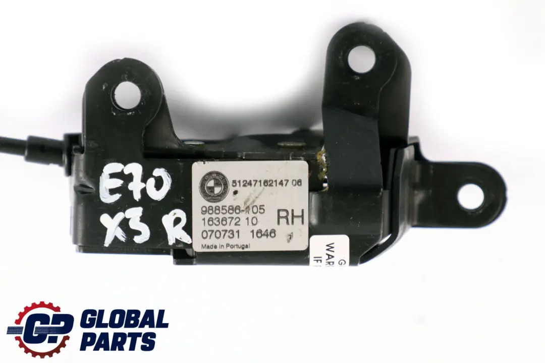 Pestillo Cierre Tapa Maletero Inferior Derecho Lado para BMW X5 E70 LCI con número de pieza 7162147 BMW X5 E70 LCI Pestillo Cierre Tapa Maletero Inferior Derecho Lado - SKU 7162147 - Número de pieza 7162147