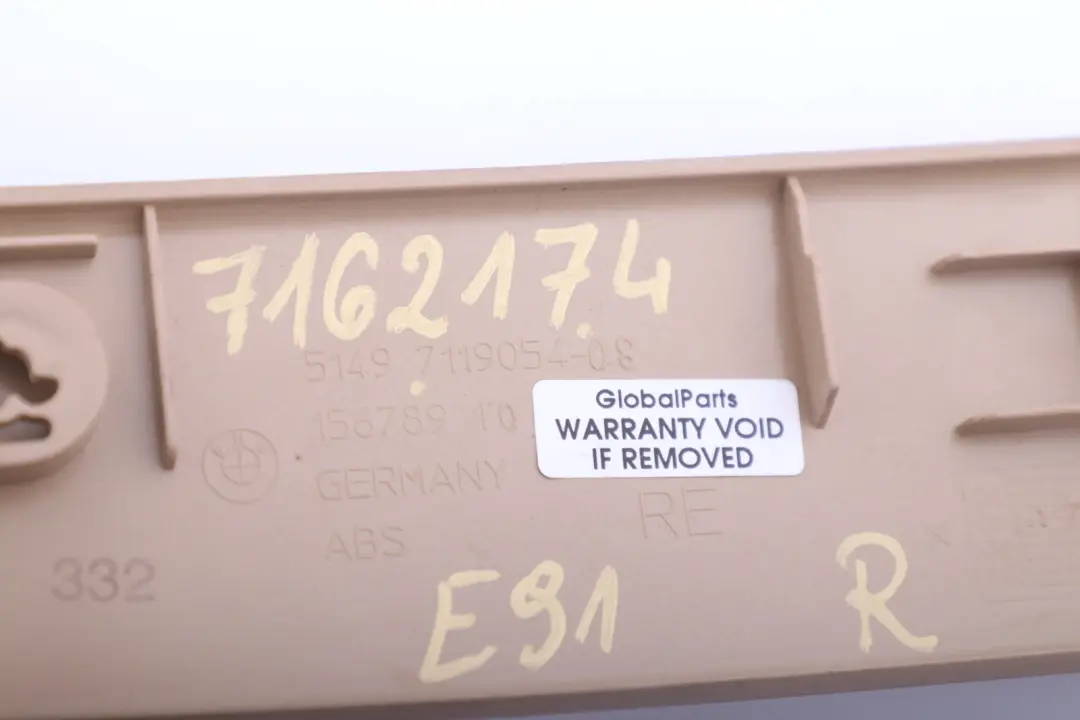 BMW E91 Boot Trunk Lid Trim Cover Panel Beige Right O/S 7119054 - SKU 7162174 - Part number 7162174