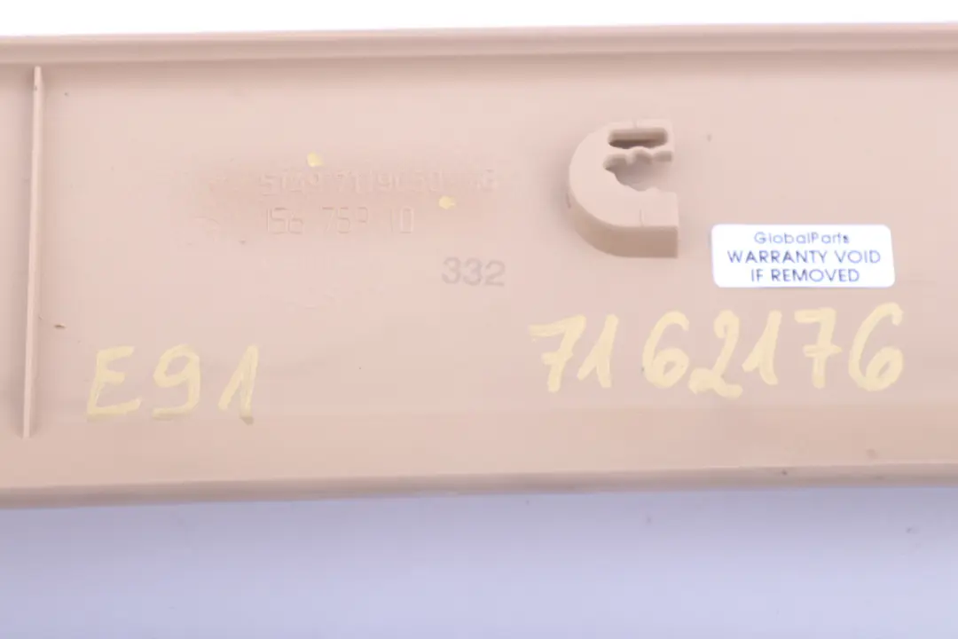 BMW 3 Series E91 Trim Rear Panel Upper Part Trunk Cover Beige 7119050 - SKU 7162176 - Part number 7162176