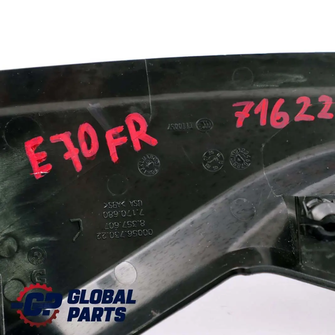 BMW X5 X6 Series E70 E71 Front Seat Trim Cover Outer Right O/S Black - SKU 7162228 - Part number 7162228